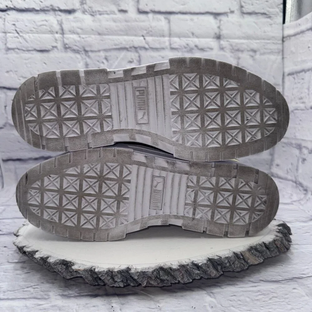 Puma Women's Size 11 Mayze Platform White Yellow Pink Sneakers Casual Shoes - Picture 11 of 12